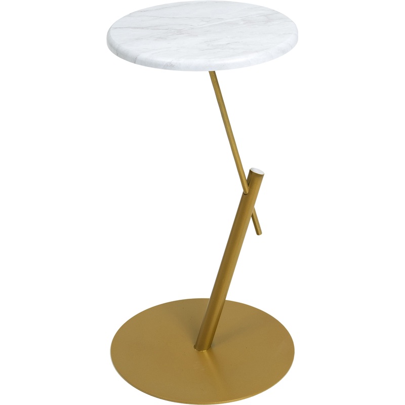 Изображение товара Столик журнальный МеталлАрт М015 белый мрамор золото современный стиль
