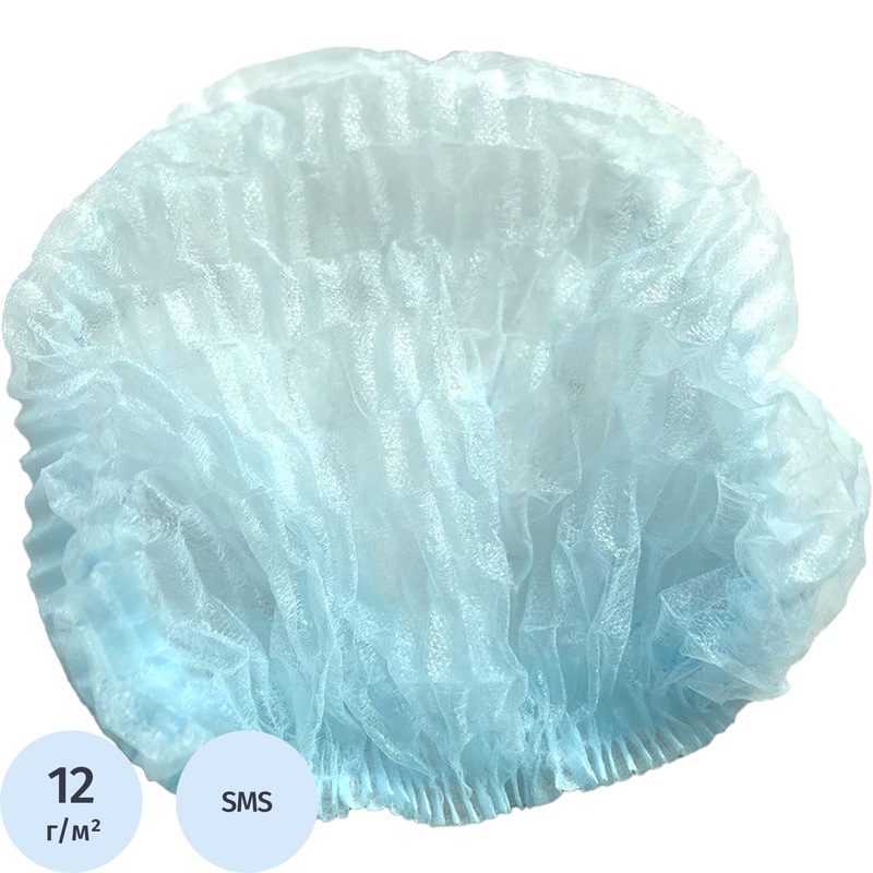 Изображение товара Одноразовая голубая шапочка Шарлотта Unite для гигиены и фиксации волос