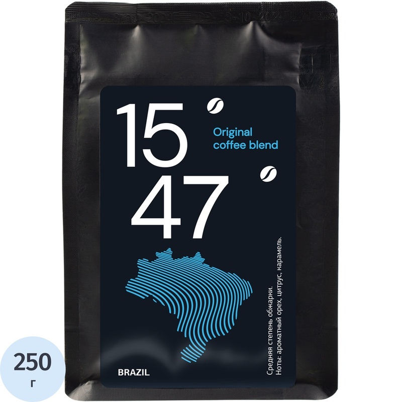 Изображение товара Кофе молотый Деловой Стандарт 15/47 Brazil Original 250 г вкус орех цитрус карамель