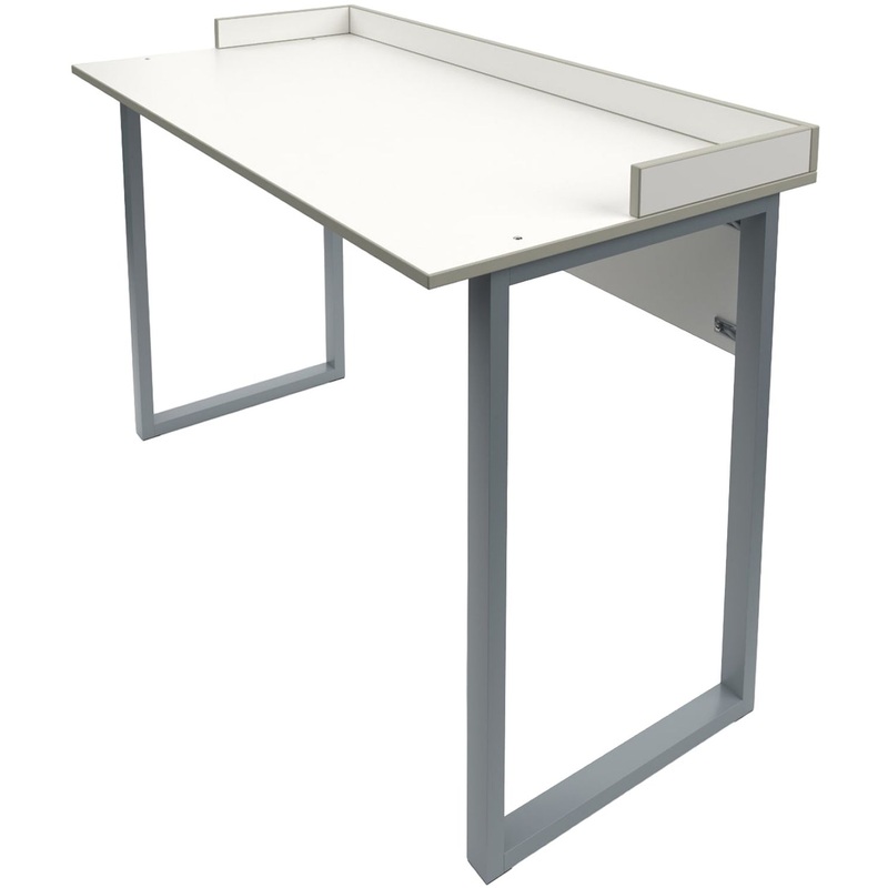 Изображение товара Стол ученический двухместный с бортиком белый серый рост 6