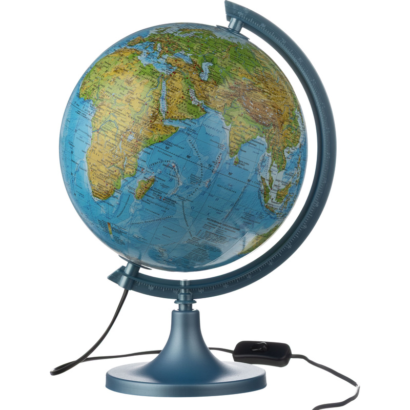Изображение товара Глобус физико-политический 25 см с подсветкой для обучения и подарка