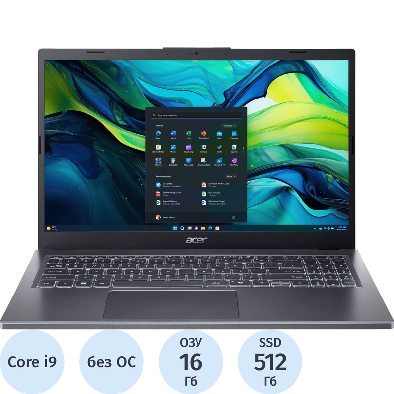 Изображение товара Acer Aspire 15 A15-51M-959S ноутбук 15.6 13900H 16ГБ 512ГБ SSD без ОС