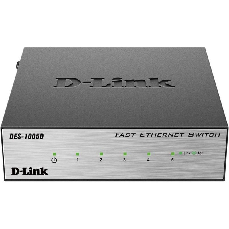 Изображение товара Коммутатор D-Link DES-1005D/O2B 100 Мбит/с (без настроек), компактный и надёжный