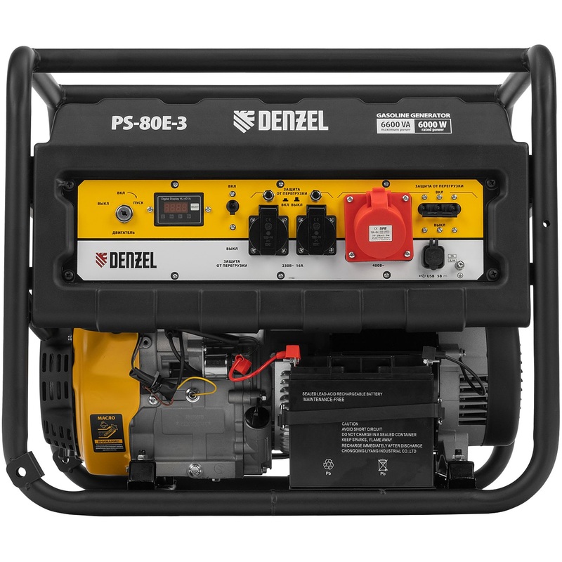 Изображение товара Бензиновый генератор Denzel PS-80E-3 6квт с электростартом и допуском 230В и 400В