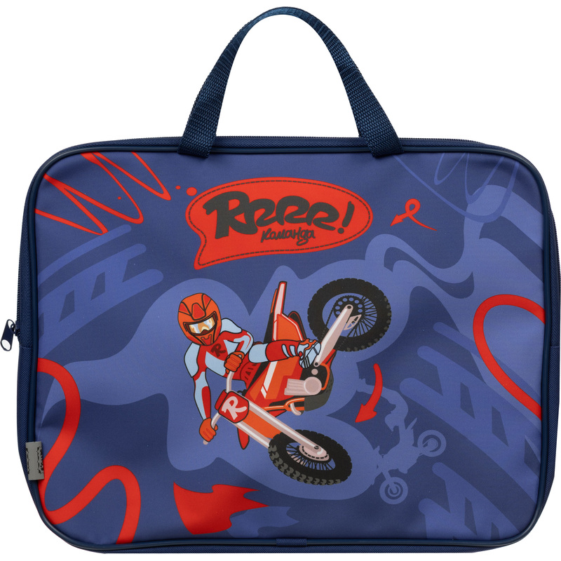 Изображение товара Папка для тетрадей Комус Класс Moto freestyle А4 полиэстер молния ручки