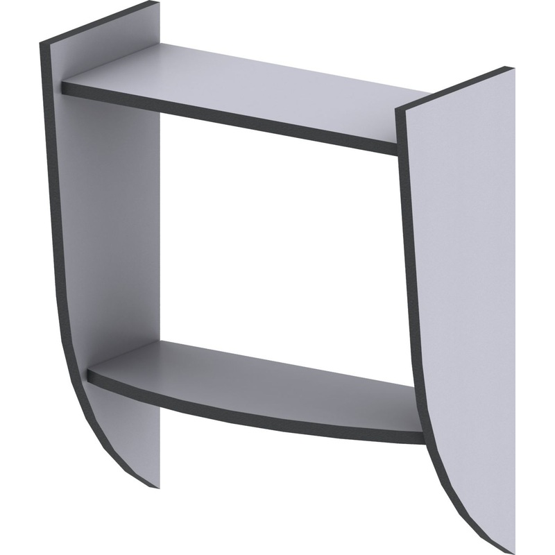 Изображение товара Навесная полка Агат серый 600х280х680 мм для офиса и дома