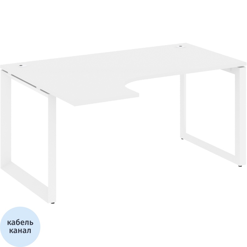 Изображение товара Стол эргономичный ONIX-О левый (белый бриллиант/белый, 1580х1180х750 мм)