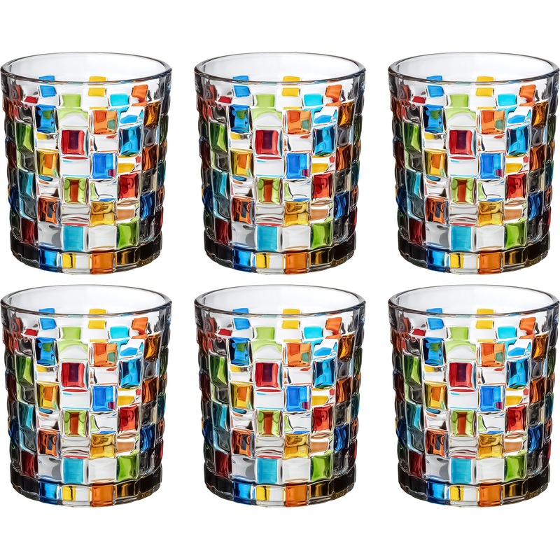 Изображение товара Стакан (олд фэшн) MGline Мозаик стеклянный 260 мл (6 штук в упаковке)