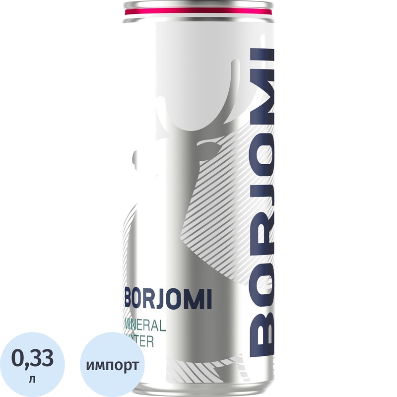 Изображение товара Вода минеральная Боржоми лечебно-столовая газированная 0.33 л жестяная банка