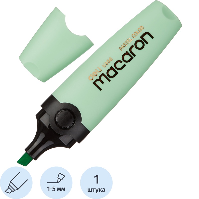 Изображение товара Текстовыделитель Deli Macaron зеленый (толщина линии 1-5 мм)