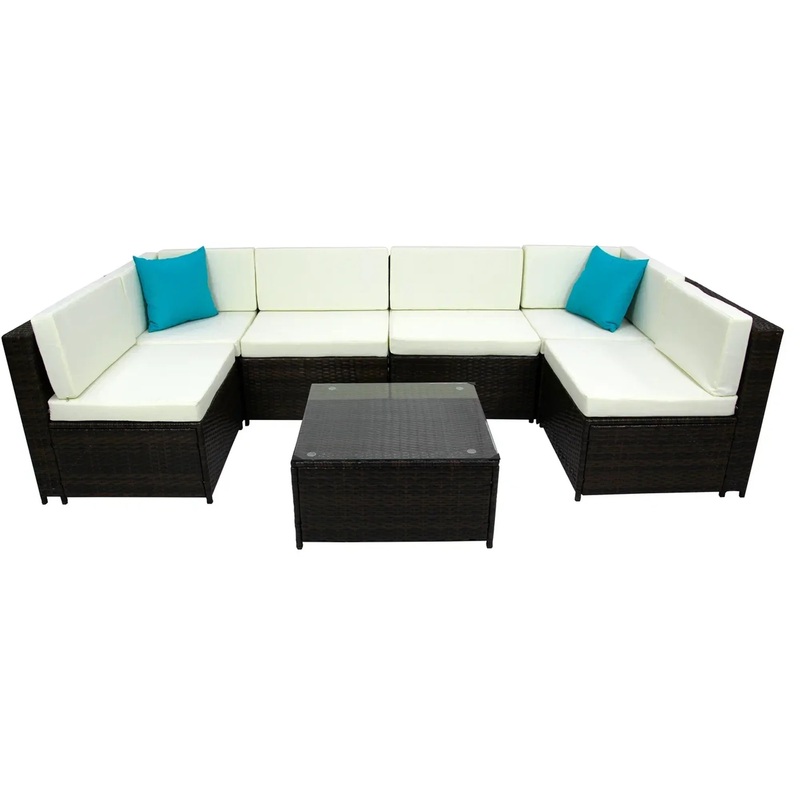 Изображение товара Набор мебели Элеон SFS025 для улицы 4 кресла стол подушки коричневый светло бежевый