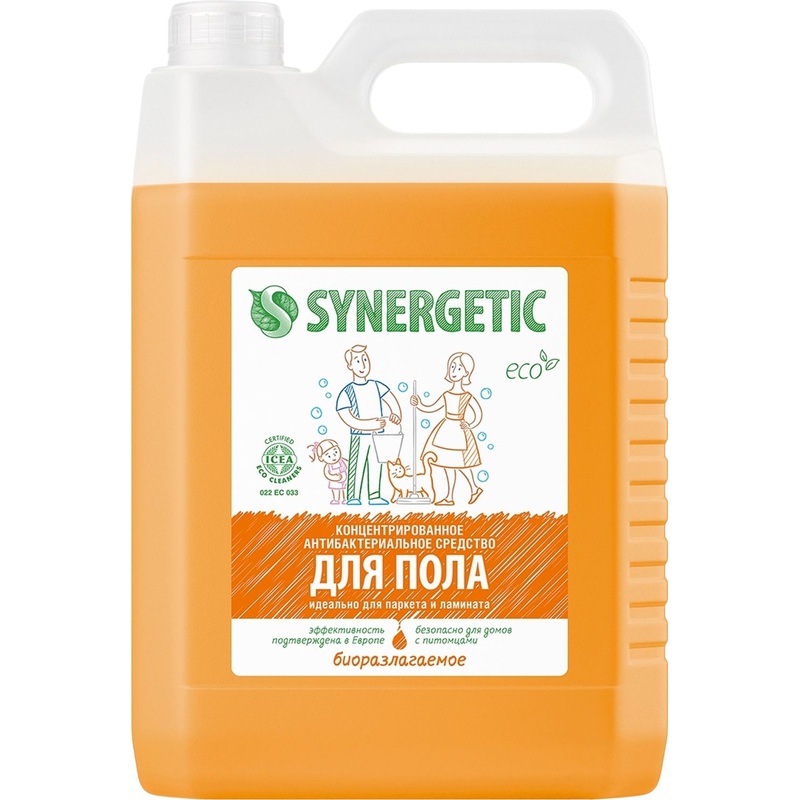 Изображение товара Средство для мытья пола и других поверхностей Synergetic 5 л универсальное антибактериальное
