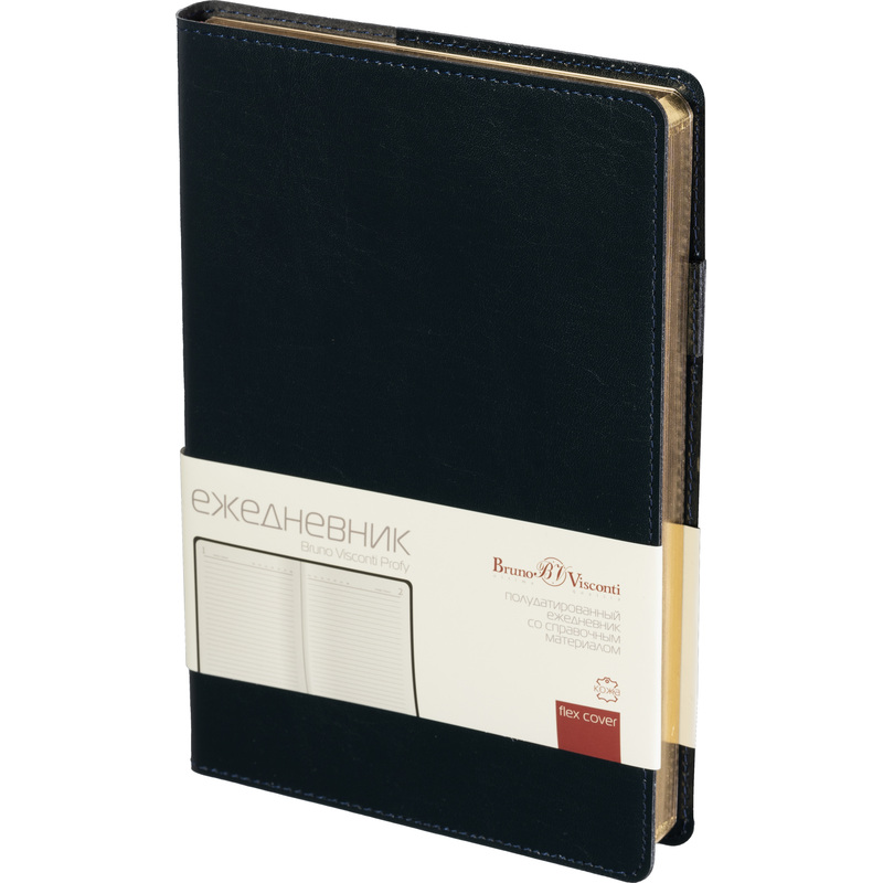 Изображение товара Ежедневник Bruno Visconti Profy из натуральной кожи А5, 192 листа, синий