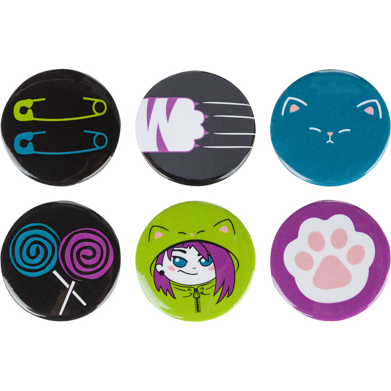 Изображение товара Набор значков Комус Аниме Чиби 6 шт диаметр 38 мм