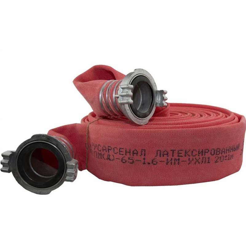Изображение товара Пожарный рукав Русарсенал Латексированный РПМ(Д)-65-1.6-ИМ-УХЛ1 20 м 65 мм 1.6 Мпа ГР металл
