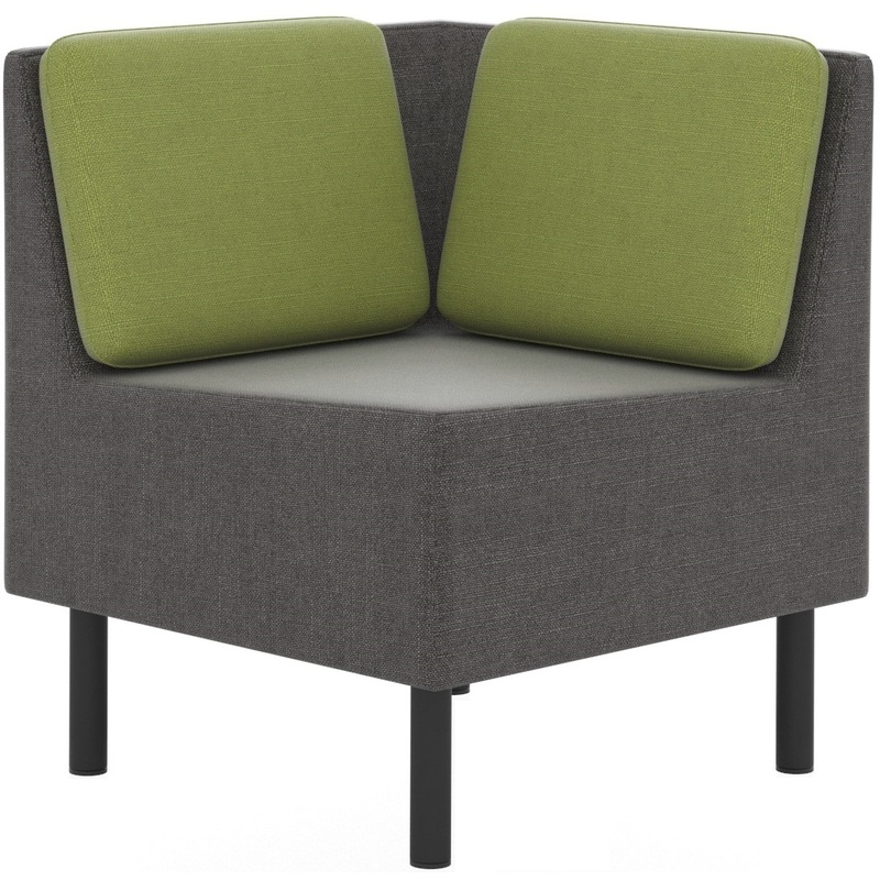 Изображение товара Модуль диван угловой Select серый/зеленый (ткань, 640х640х740 мм)