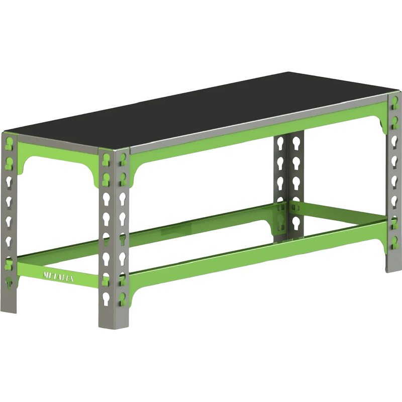 Изображение товара Скамья для раздевалок зелёный/серый металлическая 1000х450х350 мм