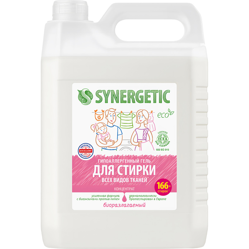 Изображение товара Гель для стирки Synergetic универсальный гипоаллергенный 5 литров