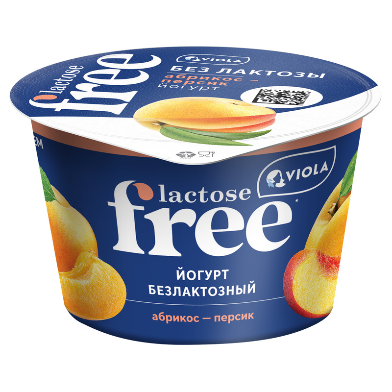 Изображение товара Йогурт безлактозный Viola Free абрикос персик 180 г