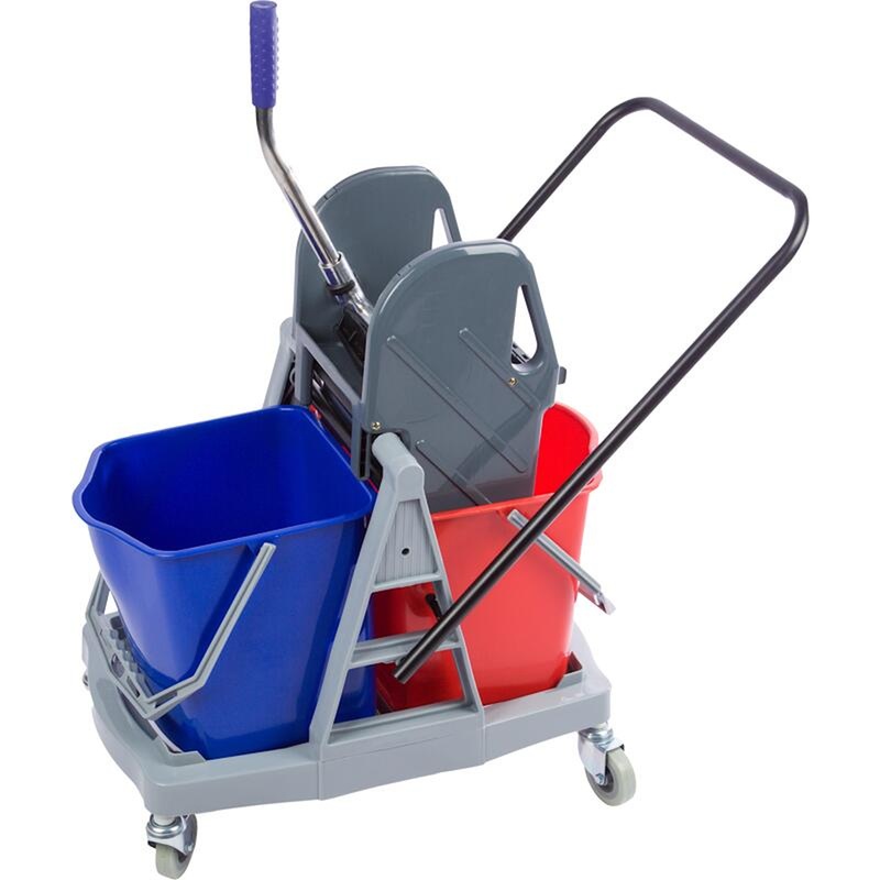 Изображение товара Тележка уборочная 2-ведерная с отжимом 17 л