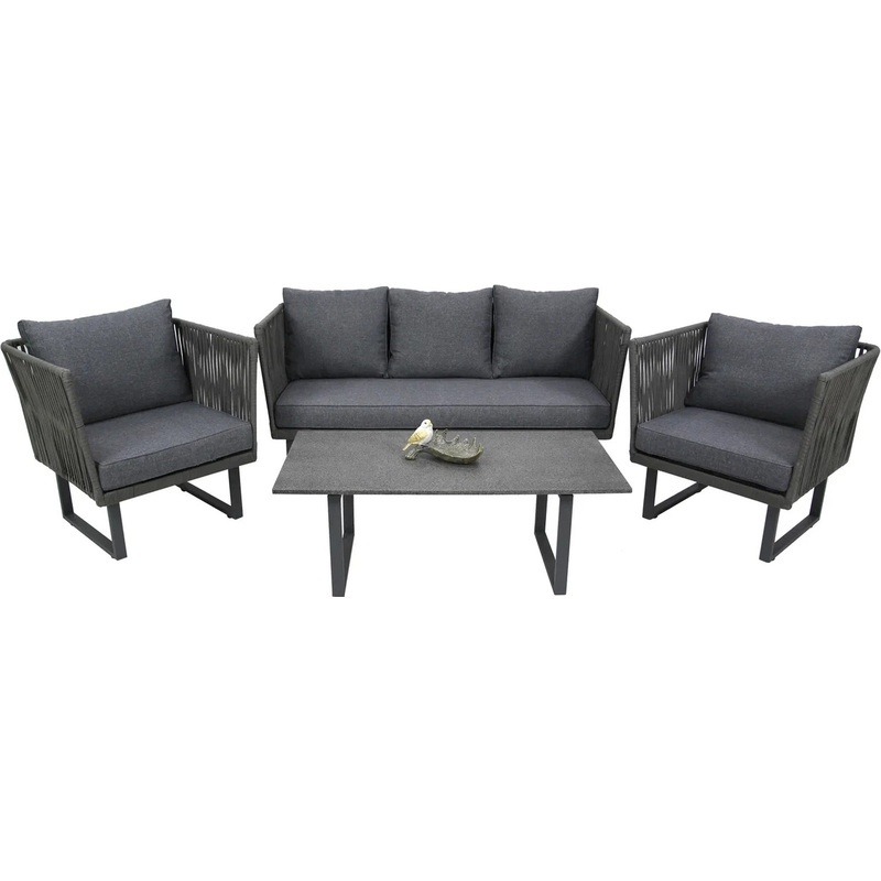 Изображение товара Набор мебели Стелла для открытого воздуха антрацит-серый с сталью и тканью