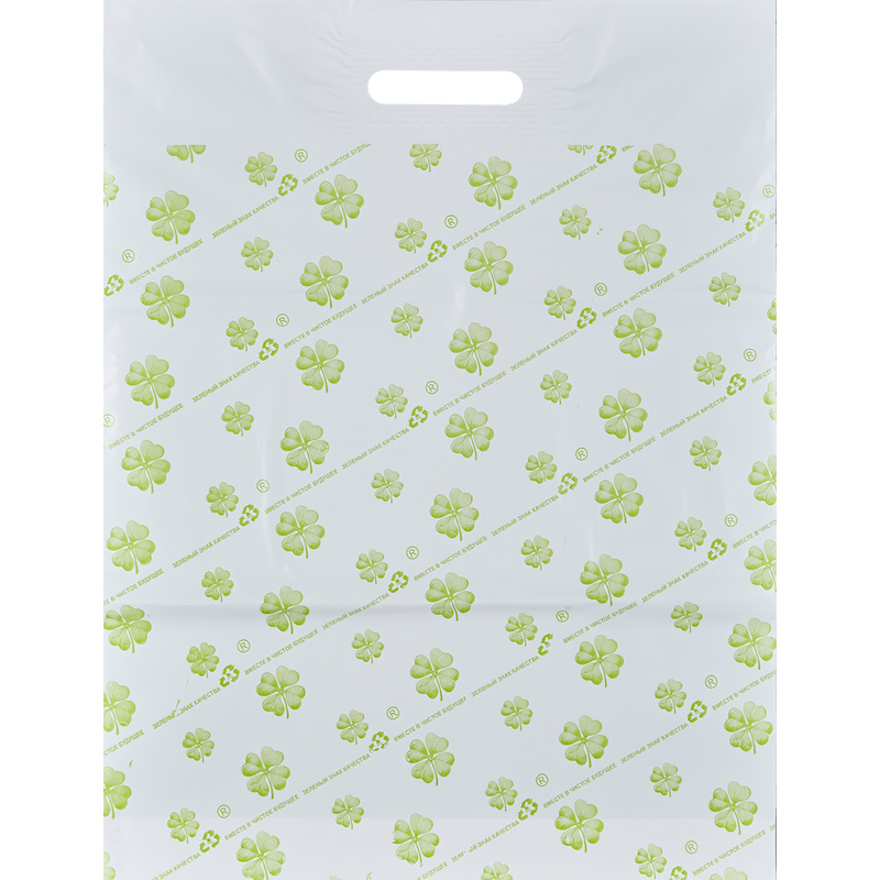 Изображение товара Пакет полиэтиленовый Знак Качества белый 38x54 см с вырубной ручкой