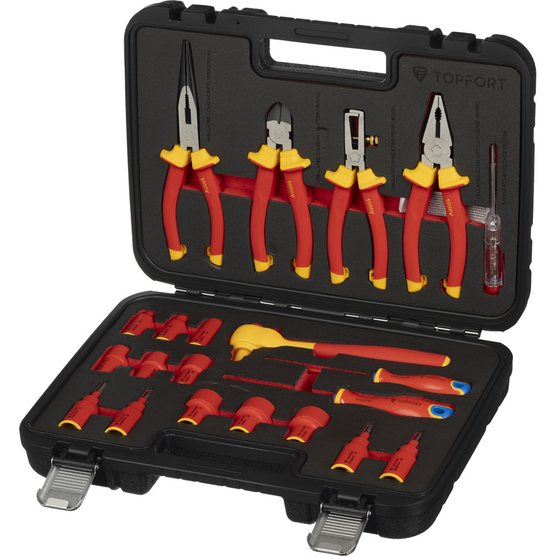 Изображение товара Профессиональный набор диэлектрического инструмента TOPFORT 21 предметов VDE584121