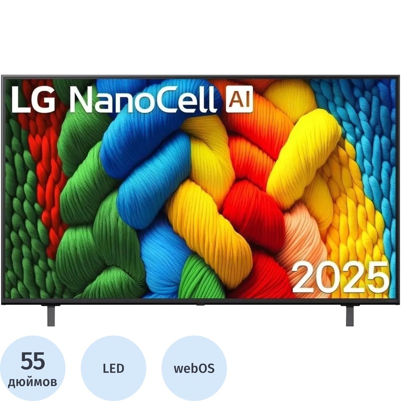 Изображение товара Телевизор 55" LG 55NANO81A6A.ARUG Ultra HD 4K
