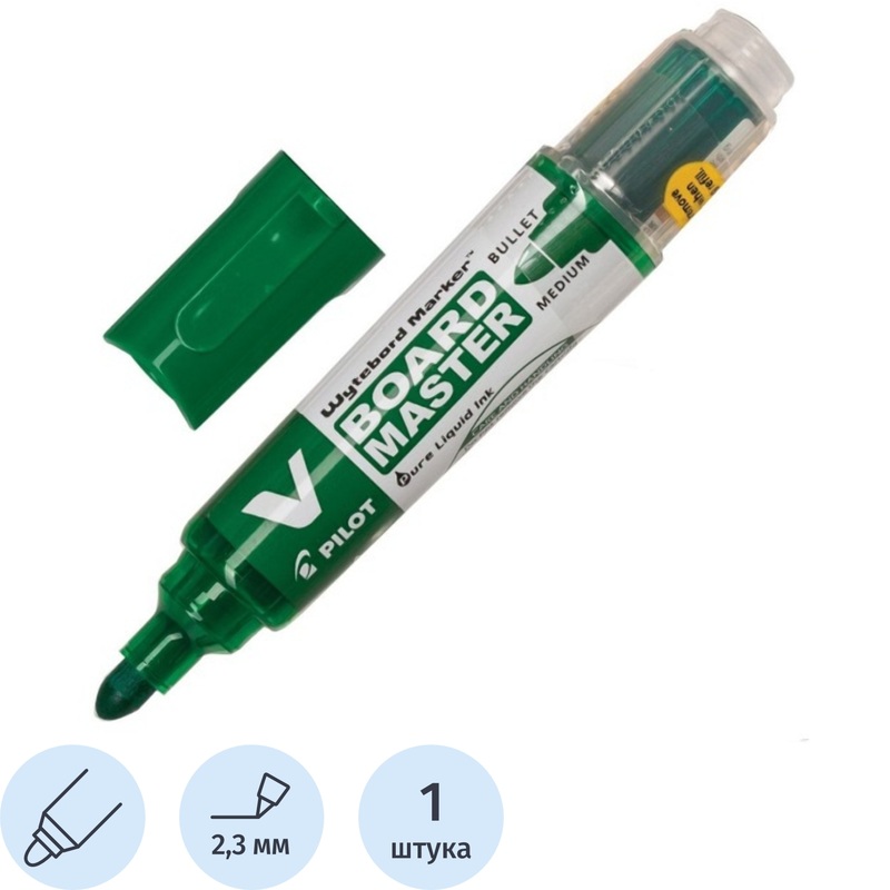 Изображение товара Маркеры для досок PILOT WBMA-VBM-M-BG зеленый перезаправляемый