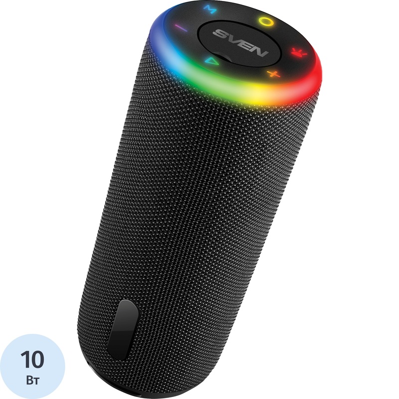 Изображение товара Акустическая система Sven PS-150 черный Bluetooth с подсветкой и водозащитой