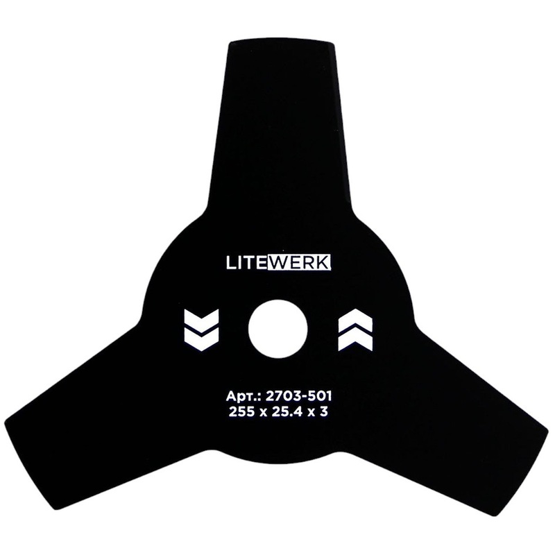 Изображение товара Диск для триммера LiteWerk 255х25.4 мм 3 лезвия для кошения травы и кустарников