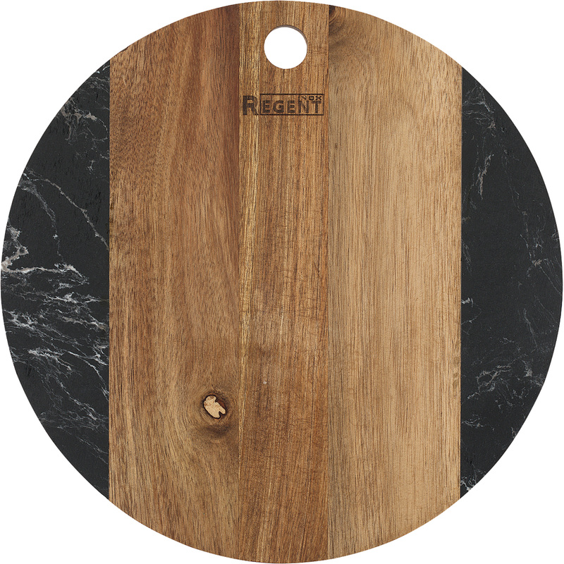 Изображение товара Доска разделочная Regent inox Linea Acacia из дерева и мрамора 26х26 см