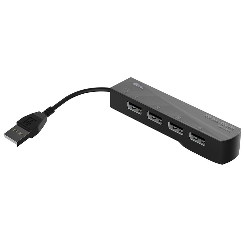 Изображение товара Разветвитель USB Ritmix CR-2406 4 порта пассивный черный