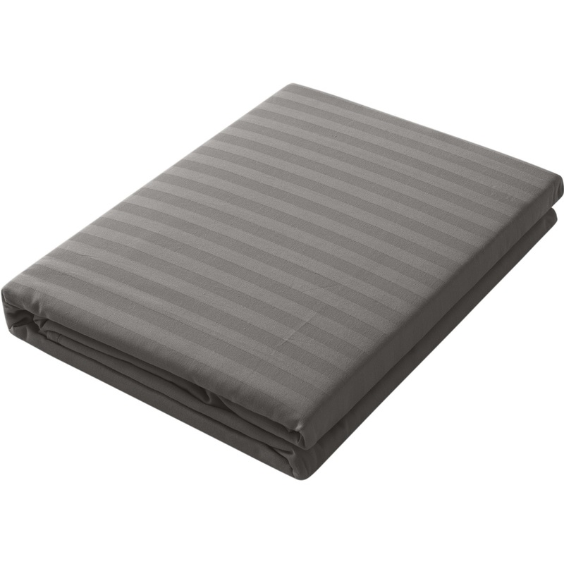 Изображение товара Простыня Verossa Страйп 220x240 см страйп-сатин серый для евро-кроватей