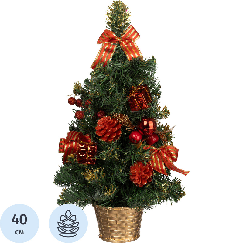 Изображение товара Ёлка искусственная новогодняя настольная 40 см с украшениями