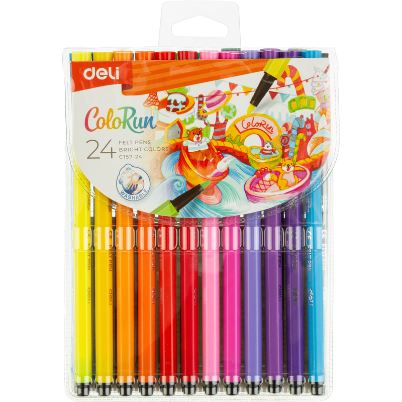 Изображение товара Фломастеры Deli ColoRun 24 цвета с вентилируемыми колпачками