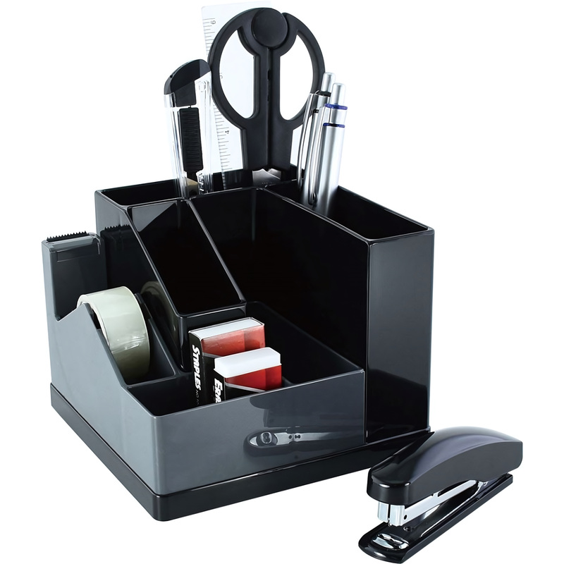 Изображение товара Набор канцелярский Attache Selection пластиковый 10 предметов черно-серый вращающийся