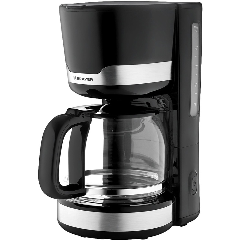 Изображение товара Кофеварка капельная Brayer BR1120 для молотого кофе 1.5л черно-серебристая