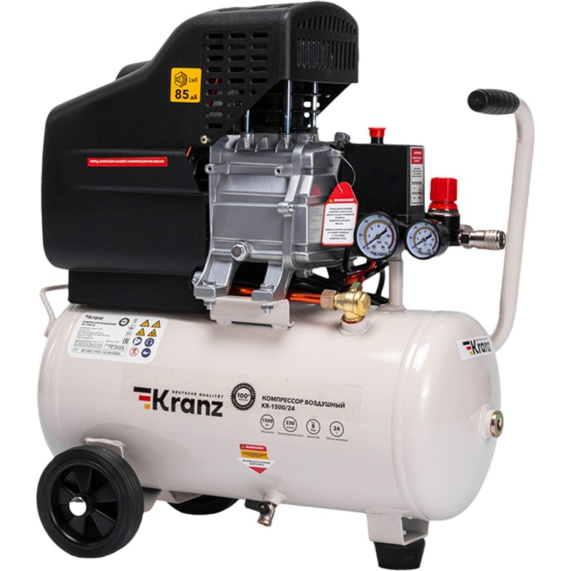 Изображение товара Компрессор воздушный масляный Kranz KR-1500/24 24 Л, 8 БАР, 230 л/мин KR-16-1151