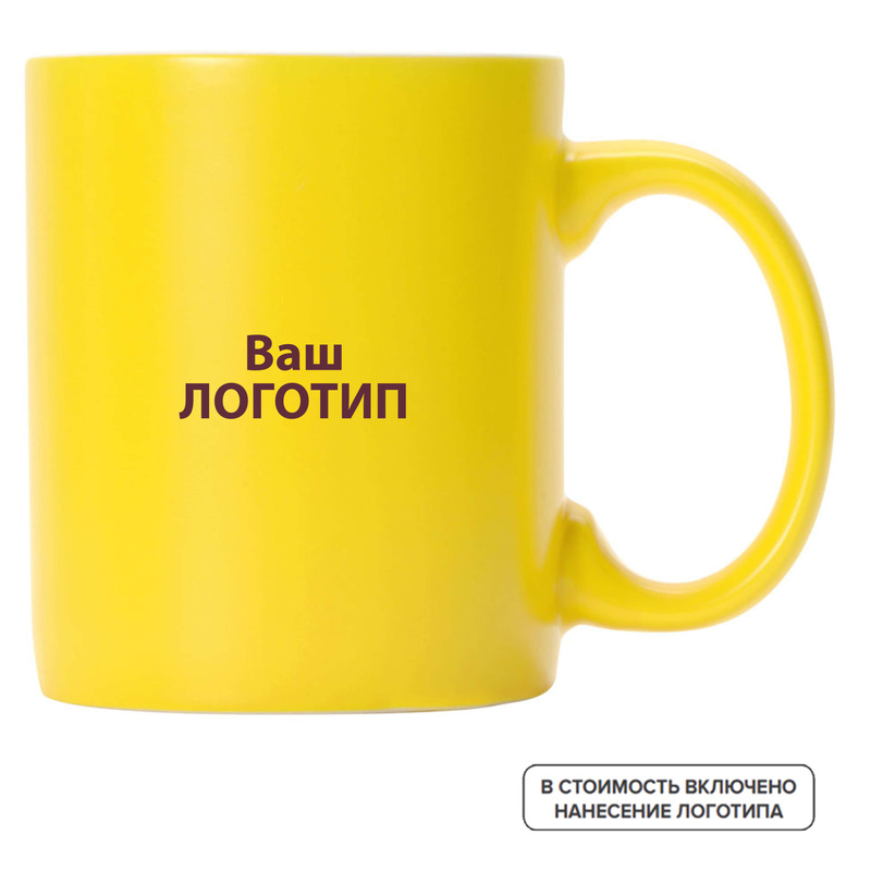 Изображение товара Кружка Марко фарфоровая 330 мл с индивидуальной одноцветной печатью (108 штук в упаковке)