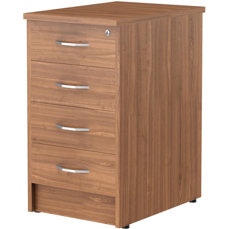 Изображение товара Тумба приставная Imago с 4 ящиками и замком орех 412х600х753 мм