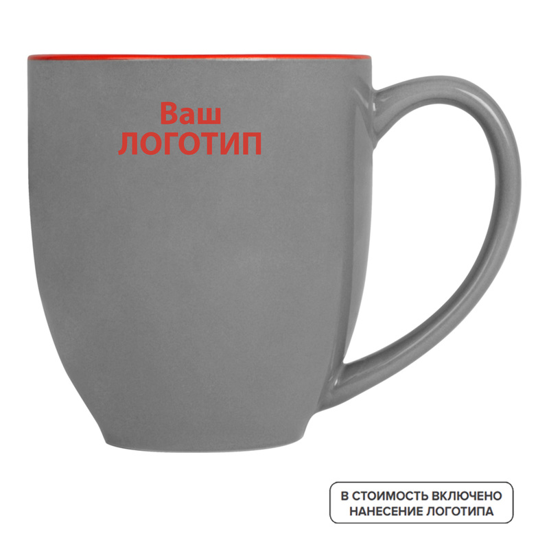 Изображение товара Кружка Gracy керамическая 450 мл с индивидуальной одноцветной печатью (872811, 96 штук в упаковке)