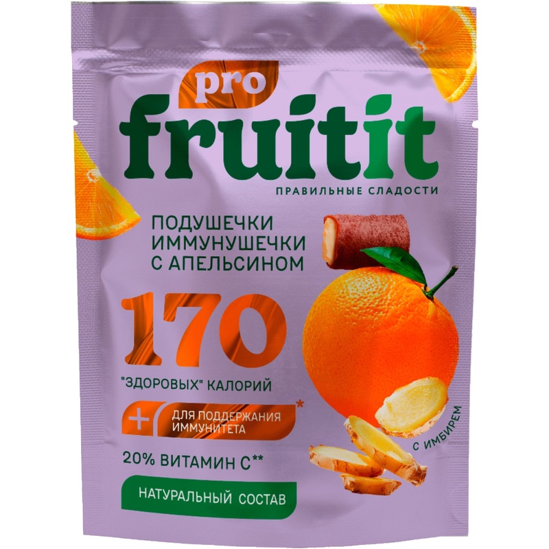 Изображение товара Фруктовые пастилки Fruit it Pro Иммунушечки с маршмеллоу и апельсином 50 г
