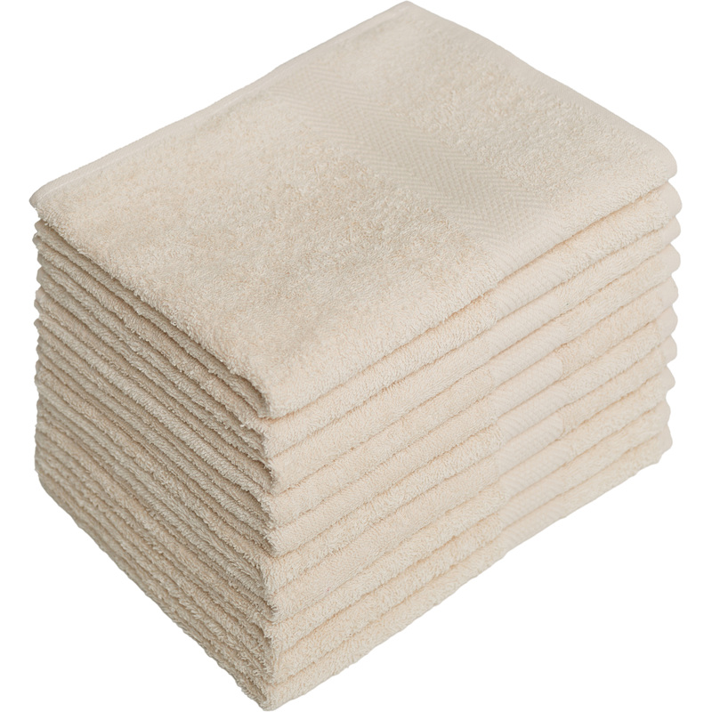 Изображение товара Набор махровых полотенец 10 штук 40x70 см кремовые домашние качественные