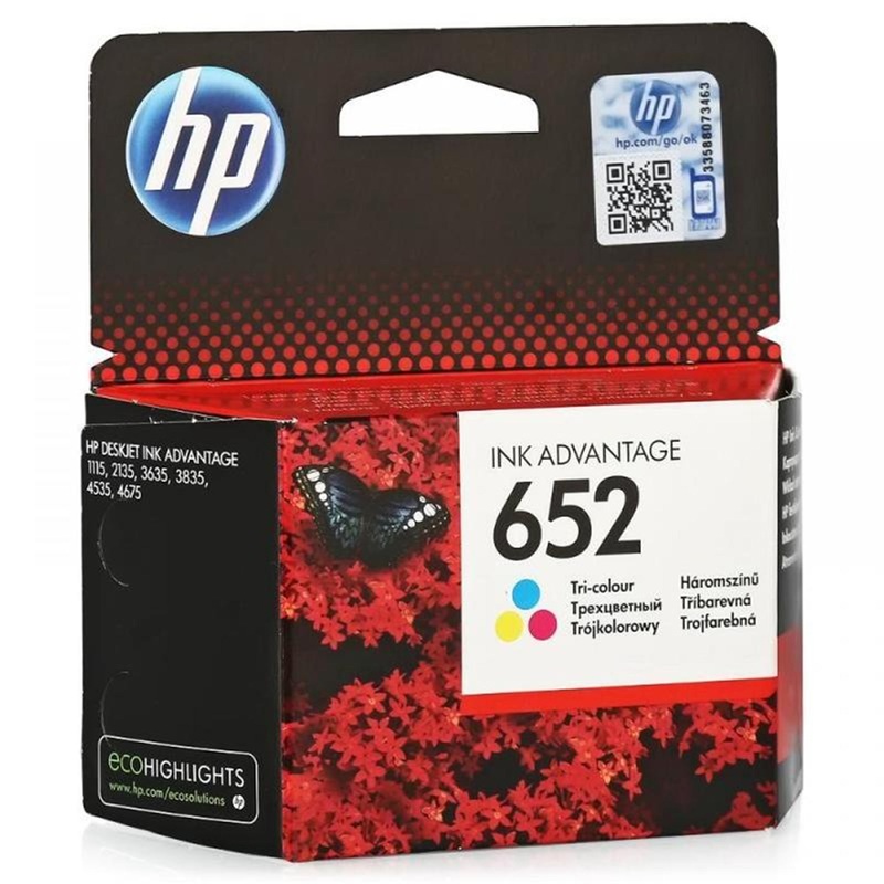Изображение товара Уценка цветной картридж HP 652 F6V24AE оригинальный совместимый с серии DeskJet Ink Advantage