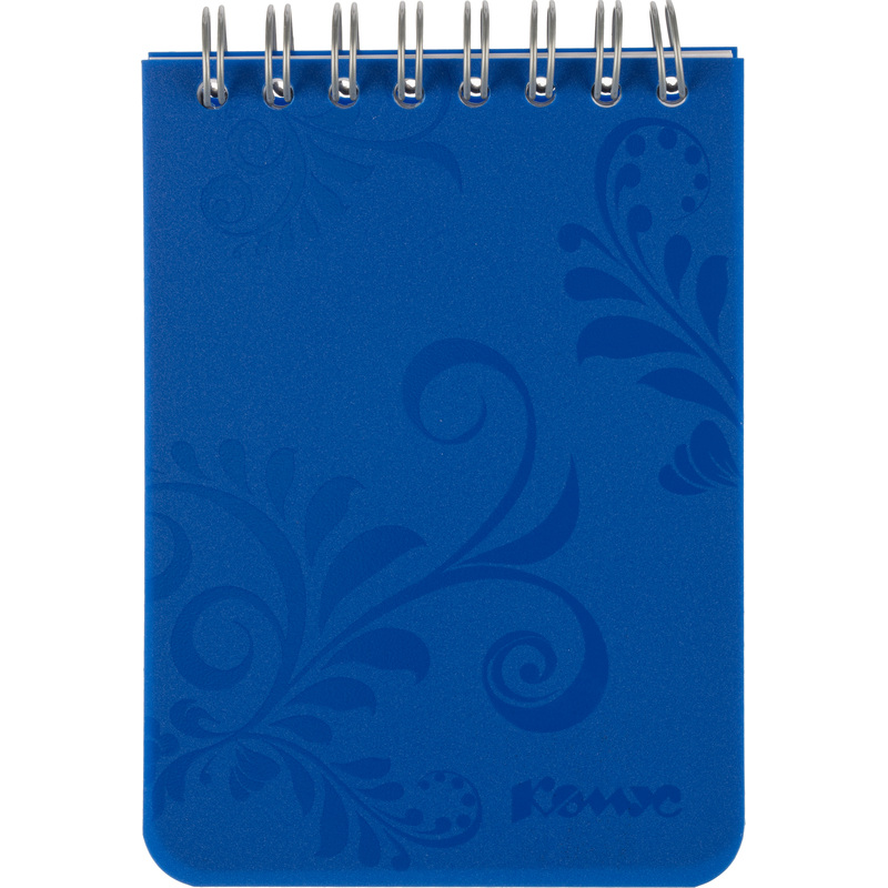 Изображение товара Блокнот Комус Русская серия А7 50 листов синий в клетку на спирали