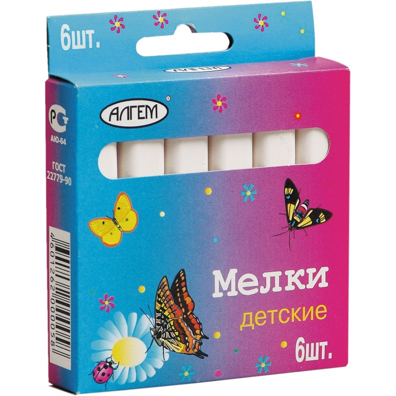 Изображение товара Мел белый Алгем (6 штук в упаковке) Изображение товара Мел белый Алгем (6 штук в упаковке)