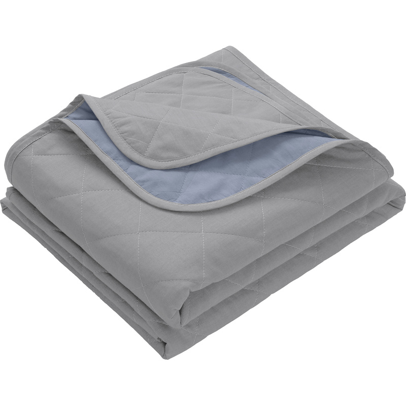 Изображение товара Покрывало Verossa Silxer сатин 220x240 см светло-серое/серо-голубое