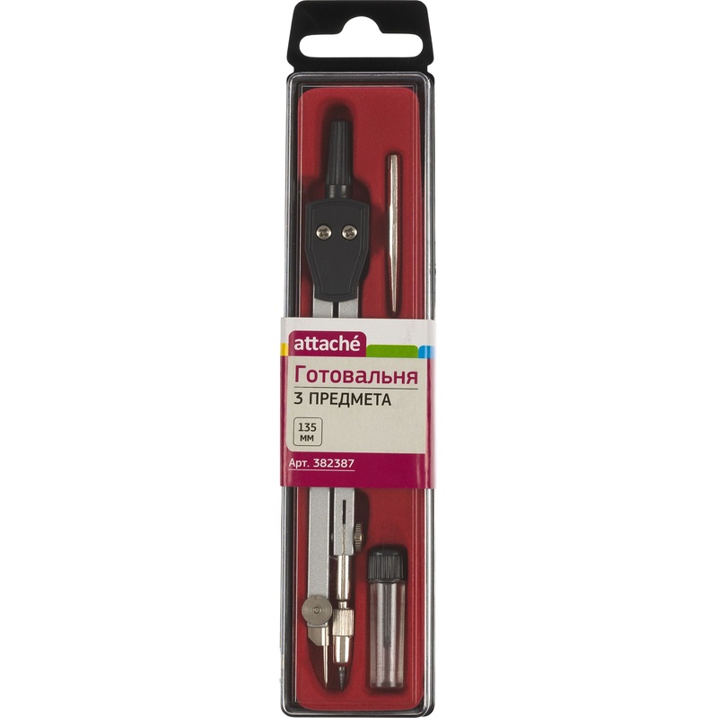 Изображение товара Готовальня Attache S19003B Чертежный набор циркуль металлический