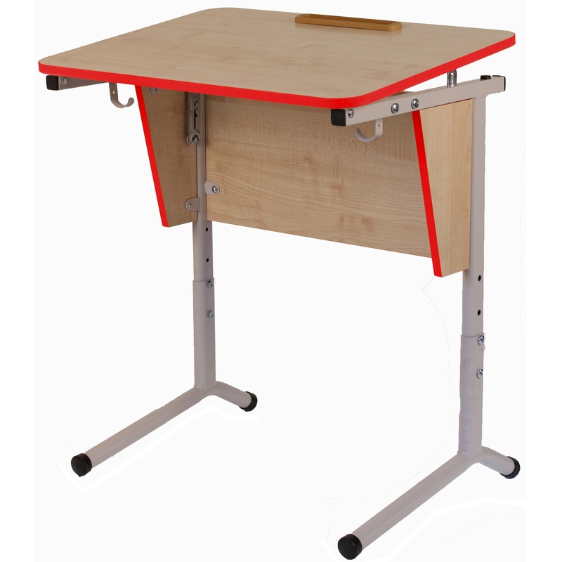 Изображение товара Учебный стол СУО-5Р регулируемый школьный двухместный с крючками и лотком